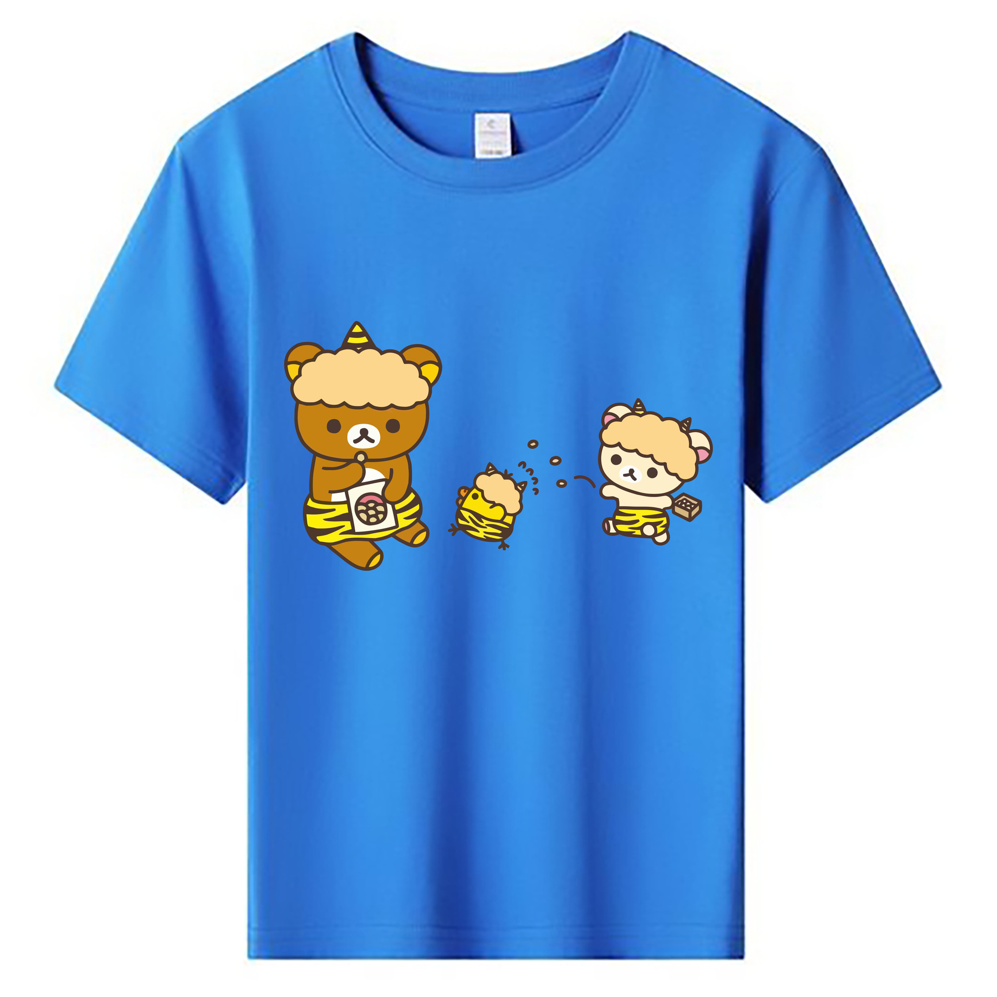 （画像用） リラックマ リラックマ キイロイトリ Rilakkuma Korilakkuma Kiiroitori 綿100％キッズTシャツ（フロントプリント）